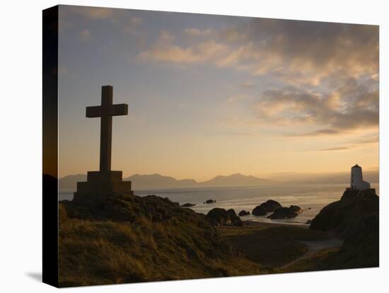 Stone Cross and Old Lighthouse, Llanddwyn Island National Nature Reserve, Anglesey, North Wales-Pearl Bucknall-Premier Image Canvas