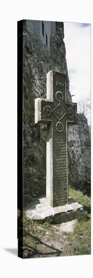 Stone Cross at a Castle, Bran Castle, Brasov, Transylvania, Mures County, Romania-null-Premier Image Canvas