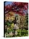 Stone Lantern and Autumnal Maple Tree in a Garden at Ritsuin Temple, Satobo, Japan-null-Premier Image Canvas