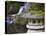 Stone Lantern and Heavenly Falls, Portland Japanese Garden, Oregon, USA-William Sutton-Premier Image Canvas