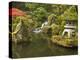 Stone Lantern at Koi Pond at the Portland Japanese Garden, Oregon, USA-William Sutton-Premier Image Canvas