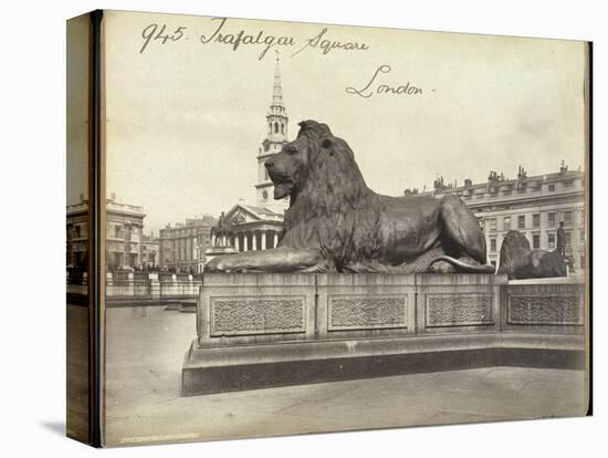 Stone Lion, Trafalgar Square, London, 19th Century-Francis Frith-Premier Image Canvas