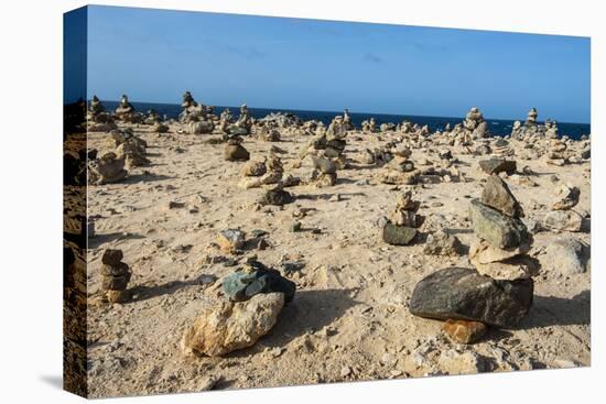 Stone Set Up on Shore, Aruba, ABC Islands, Netherlands Antilles, Caribbean, Central America-Michael Runkel-Premier Image Canvas