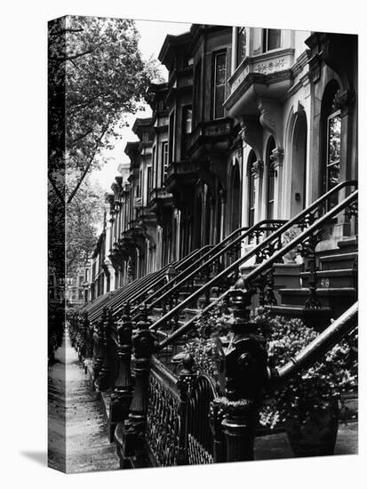 Stoops on 19th Century Brooklyn Row Houses-Karen Tweedy-Holmes-Premier Image Canvas