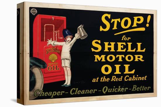 Stop for Shell Motor Oil-null-Stretched Canvas