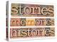 Stories, Memories, Histories Words-PixelsAway-Stretched Canvas