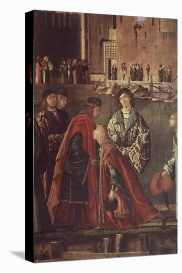 Stories of St Ursula, Meeting of Etherius and Ursula and Departure of Pilgrims-Vittore Carpaccio-Premier Image Canvas