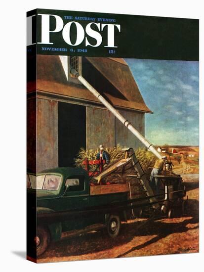 "Storing the Corn," Saturday Evening Post Cover, November 6, 1948-John Atherton-Premier Image Canvas