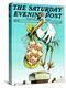 "Stork and Quints," Saturday Evening Post Cover, April 1, 1984-BB Sams-Premier Image Canvas