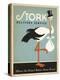 Stork Delivery Service (Blue)-Anderson Design Group-Stretched Canvas