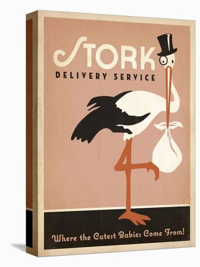 Stork Delivery Service (Pink)-Anderson Design Group-Stretched Canvas
