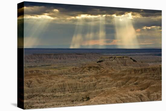 Storm at sunset, Pinnacles Viewpoint, Badlands National Park, South Dakota, USA-Michel Hersen-Premier Image Canvas