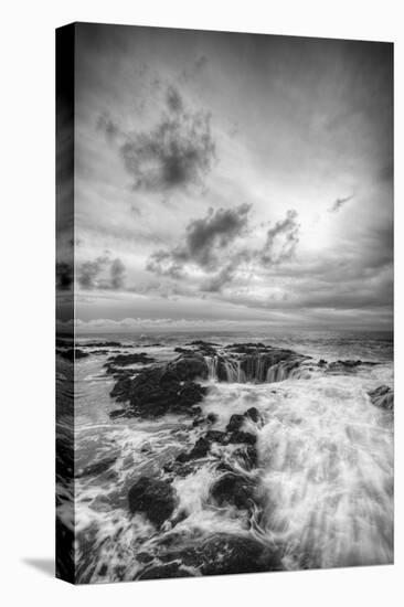 Storm Passing at Thor's Well Oregon Coast Black White-Vincent James-Premier Image Canvas