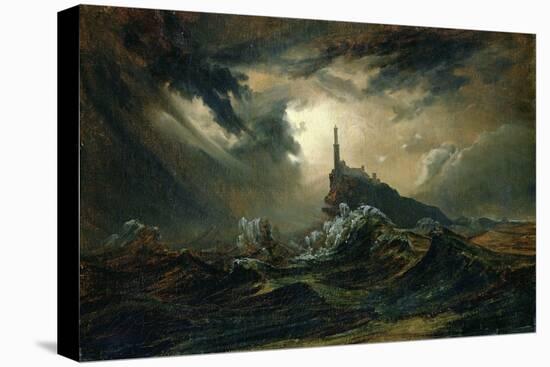 Stormy Sea with Lighthouse-Karl Blechen-Premier Image Canvas