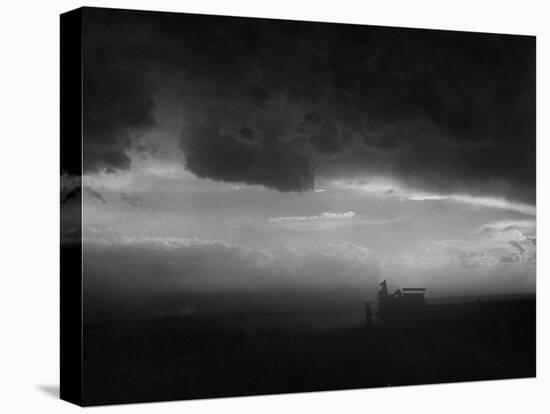 Stormy Sunset over Texas Ranch Land-John Dominis-Premier Image Canvas