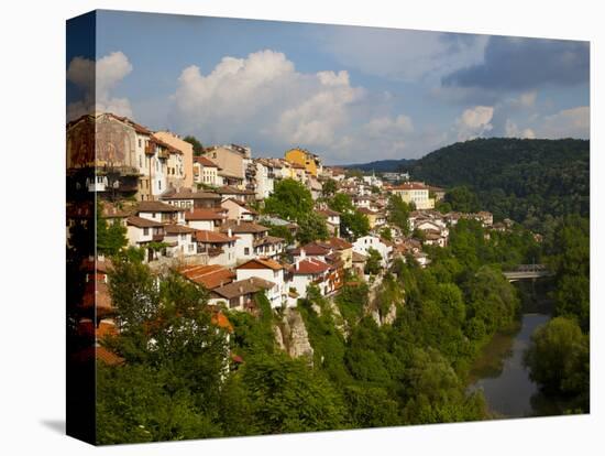 Stormy Weather at Dusk over Hillside Houses Above the Yantra River, Veliko Tarnovo, Bulgaria, Europ-Dallas & John Heaton-Premier Image Canvas