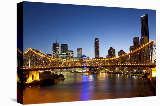 Story Bridge and Skyline Along the Brisbane River, Brisbane, Australia-Peter Adams-Premier Image Canvas