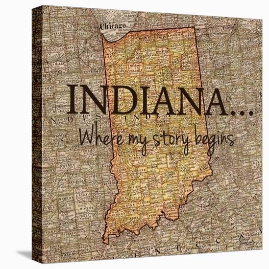 Story Indiana-Tina Carlson-Stretched Canvas