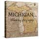 Story Michigan-Tina Carlson-Stretched Canvas