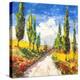 Strada toscana-Luigi Florio-Stretched Canvas