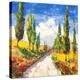 Strada toscana-Luigi Florio-Stretched Canvas