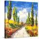 Strada toscana-Luigi Florio-Stretched Canvas