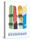 Stratton Mountain, Vermont, Snowboards in the Snow-Lantern Press-Stretched Canvas