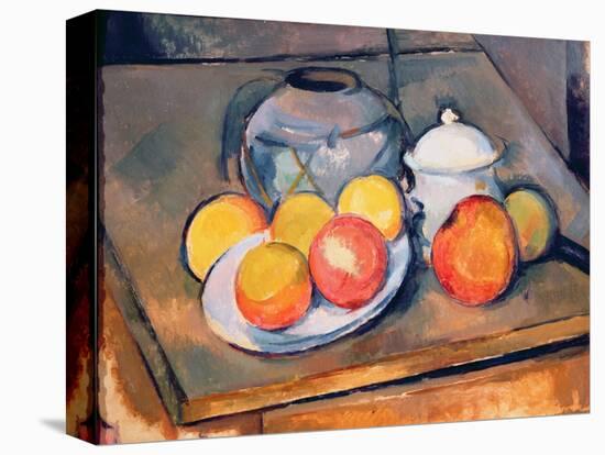 Straw-Covered Vase, Sugar Bowl and Apples, 1890-93-Paul Cézanne-Premier Image Canvas