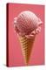 Strawberry Ice Cream Cone-Marc O^ Finley-Premier Image Canvas