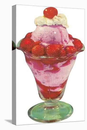 Strawberry Ice Cream Sundae-null-Stretched Canvas