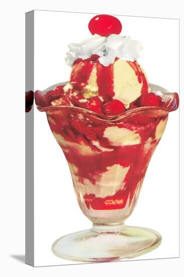 Strawberry Ice Cream Sundae-null-Stretched Canvas