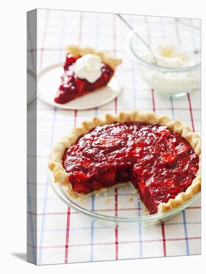 Strawberry Pie in Baking Dish with Slice Removed-Keller and Keller Photography-Premier Image Canvas