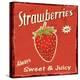 Strawberry Vintage Poster-radubalint-Stretched Canvas