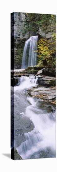 Stream Flowing Below a Waterfall, Eagle Cliff Falls, Montour Falls, Havana Glen, New York, USA-null-Premier Image Canvas