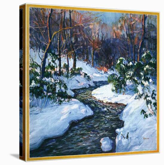 "Stream in Snowy Woods,"January 1, 1933-Walter Baum-Premier Image Canvas