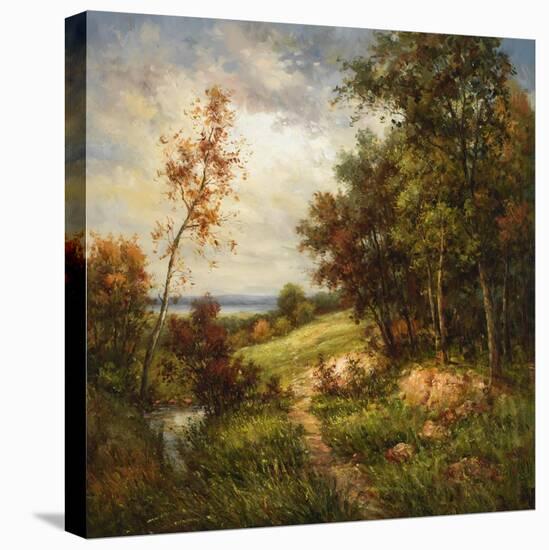 Streamside Trail-Rhes-Stretched Canvas