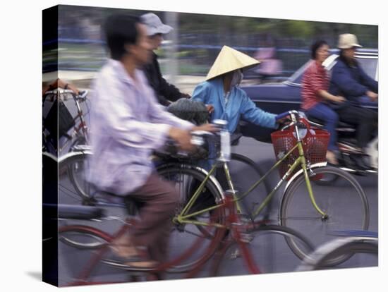 Street Crowded with Bicycles and Motorbikes, Saigon, Vietnam-Keren Su-Premier Image Canvas