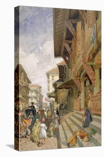 Street in Bombay, from 'India Ancient and Modern', 1867 (Colour Litho)-William 'Crimea' Simpson-Premier Image Canvas
