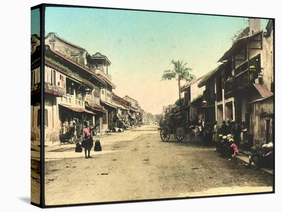 Street in Rangoon, Burma, Late 19th or Early 20th Century-null-Premier Image Canvas