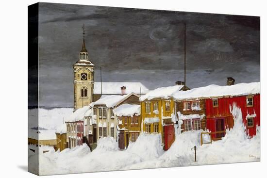 Street in Røros in Winter-Harald Sohlberg-Premier Image Canvas