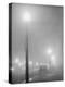 Street Lights Glow on a Foggy Night in New Bedford, Massachusetts, Jan, 1941-null-Stretched Canvas
