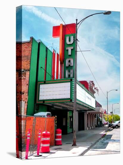 Street Scene in America with Vintage Neon Sign-Salvatore Elia-Premier Image Canvas