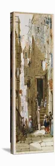 Street Scene in Edinburgh-Louise J. Rayner-Premier Image Canvas