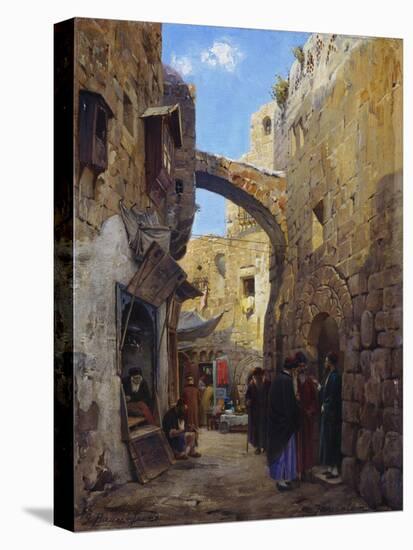 Street Scene in Jerusalem-Gustave Bauernfeind-Premier Image Canvas