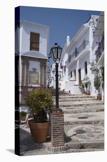 Street Scene in the 'White' Town of Frigiliana, Andalucia, Spain-Natalie Tepper-Stretched Canvas