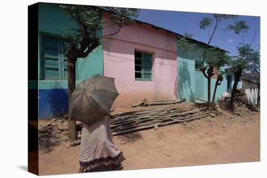 Street Scene, Village of Abi-Adi, Tigre Region, Ethiopia, Africa-Bruno Barbier-Premier Image Canvas