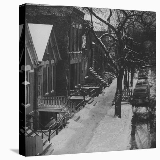 Street Scenes in the Slum Area of Chicago, Showing Tenement Houses and Dilapidated Buildings-null-Premier Image Canvas