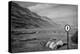 Street Sign Dead Sea Israel B/W-null-Stretched Canvas