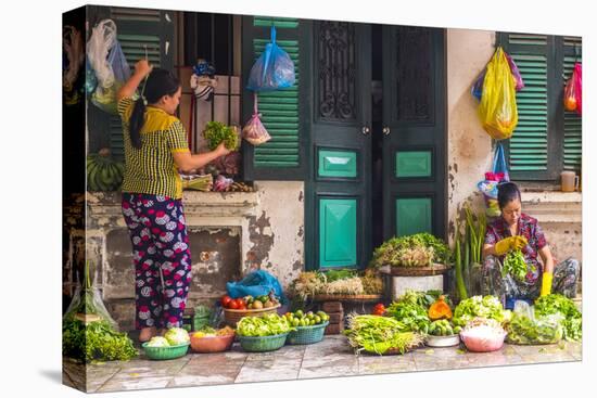 Street Vegetable Seller, Hanoi, Vietnam-Peter Adams-Premier Image Canvas