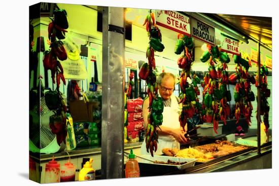Street Vendor at a Market in Little Italy Selling Italian Specia-Sabine Jacobs-Premier Image Canvas